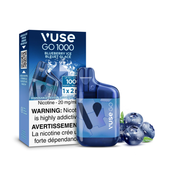 F1-SensoryVisual-1K-BlueberryIce-pack.png Blueberry Ice Vuse GO 1000 - Disposable Vape