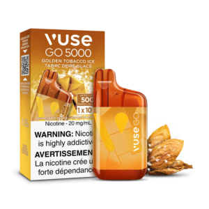 F1-SensoryVisual-5K-GoldenTobaccoIce-pack_dd23c33b-29a3-4595-a282-645966b96359.png Golden Tobacco Ice Vuse GO 5000 - Disposable Vape