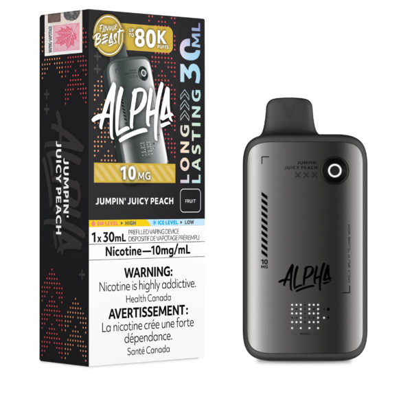 FlavorBeast_Alpha-10mg-JUN2026-Device_SP-EXS-JumpinJuicyPeach.png Jumpin' Juicy Peach Flavour Beast Alpha - Disposable Vape 80K